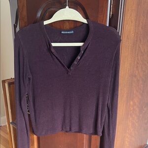 Brandy Melville Dark Brown Long Sleeve Top
